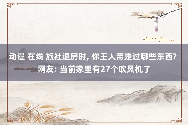动漫 在线 旅社退房时, 你王人带走过哪些东西? 网友: 当前家里有27个吹风机了