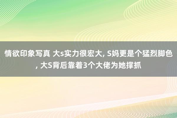 情欲印象写真 大s实力很宏大, S妈更是个猛烈脚色, 大S背后靠着3个大佬为她撑抓